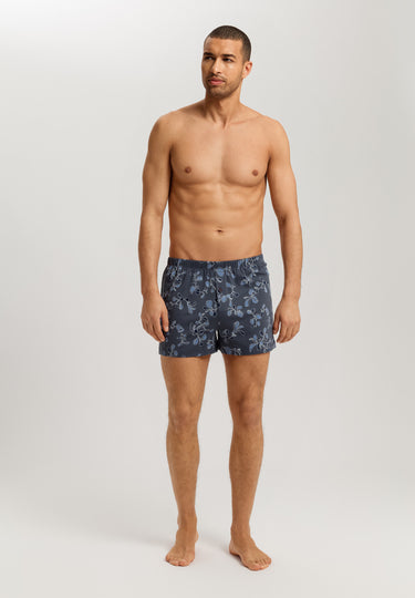 Cotton Sporty Cotton Boxers | Aqua Ink Leaves 73506-3025